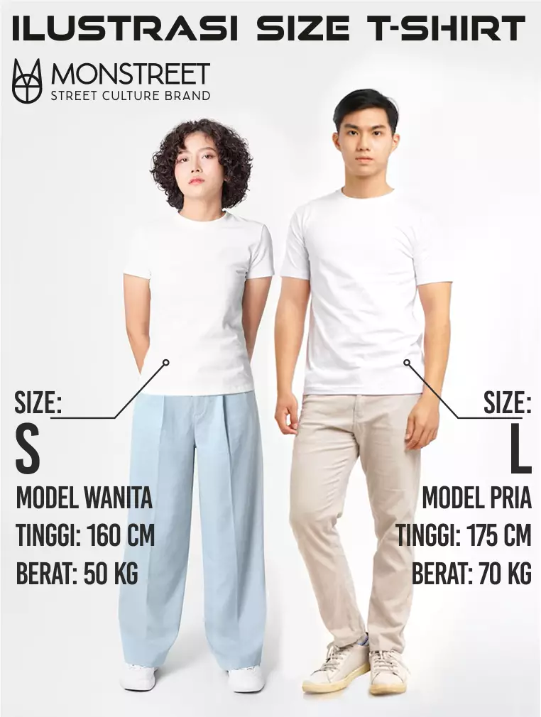 Monstreet Kaos Katun Combed 24S Grafis Reguler Fit Putih Tshirt UTR146 Cotton Combed 24S Graphic Tshirt Regular Fit White Tshirt