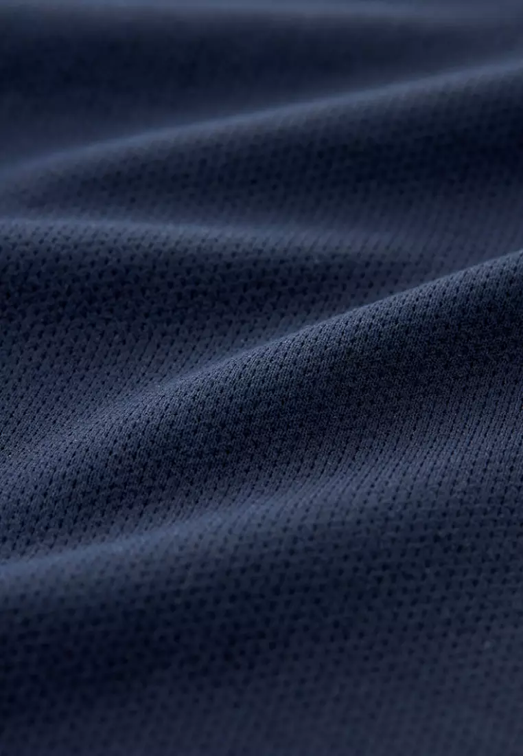 藏青冰感厚磅半高領T-shirt