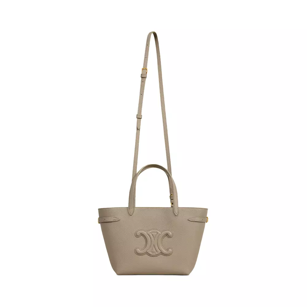 Mini Cabas Anais Cuir Triomphe in Grained Calfskin Modern Taupe
