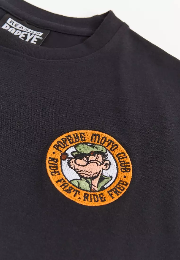 NYC Streetwear - Popeye Moto Club Short Sleeves Tee - Black