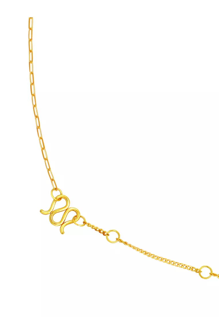 TOMEI Lucky Clover Necklace, Yellow Gold 999