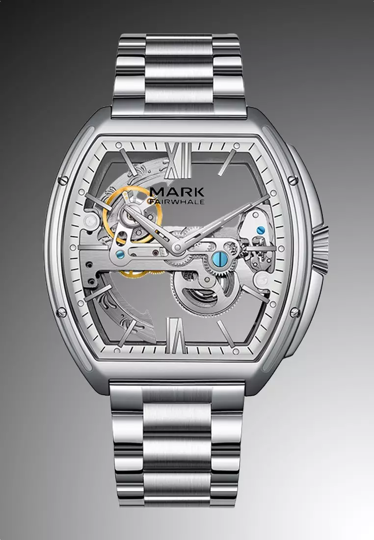 Unisex Automatic Alloy Skeleton (see through) Watch, 44mm, Stainless Steel Bracelet