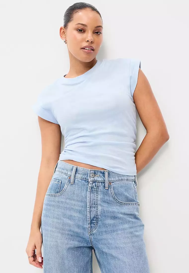 Cap-Sleeve Side-Cinch Top