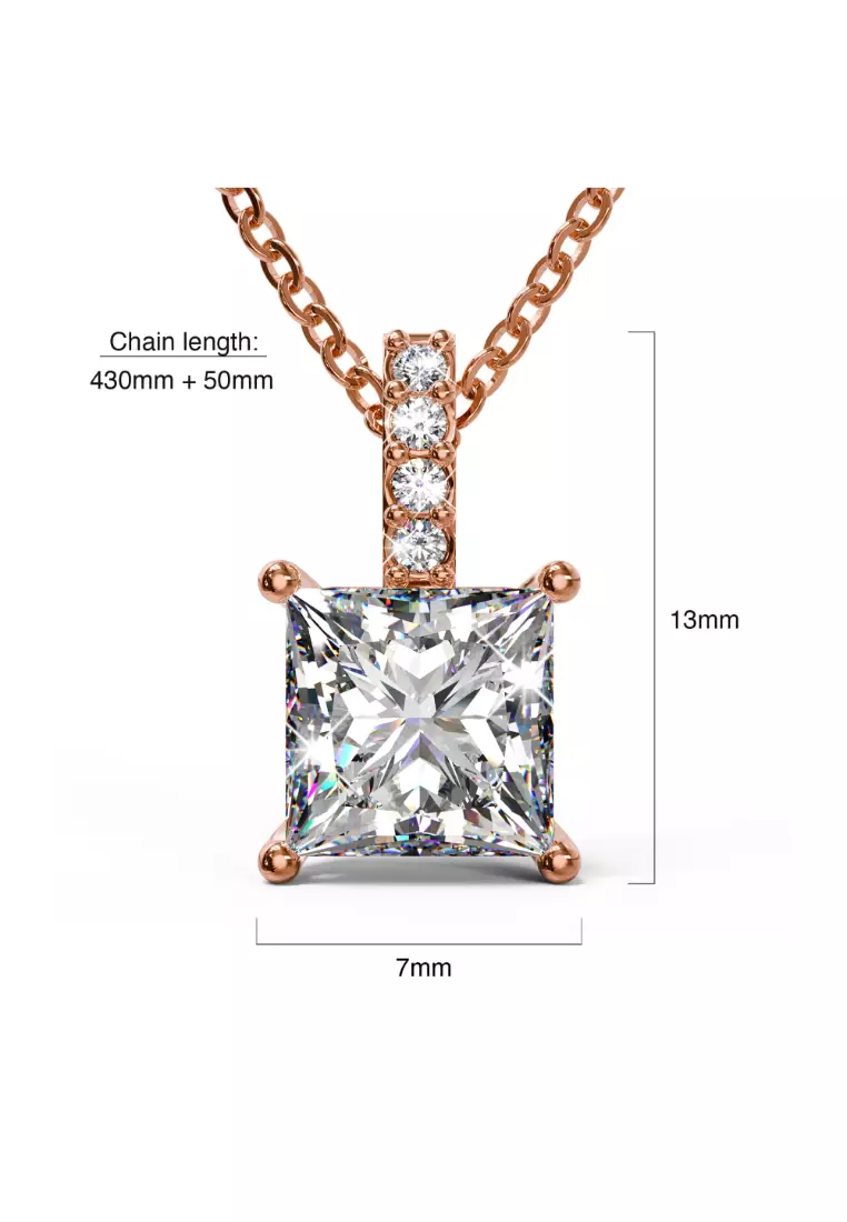 The Last Chance Necklace Embellished with SWAROVSKI® crystals-Rose Gold/Clear