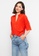 LC WAIKIKI red Shirt Collar Plain Viscose Women's Blouse AA48EAAC3FAEF7GS_3