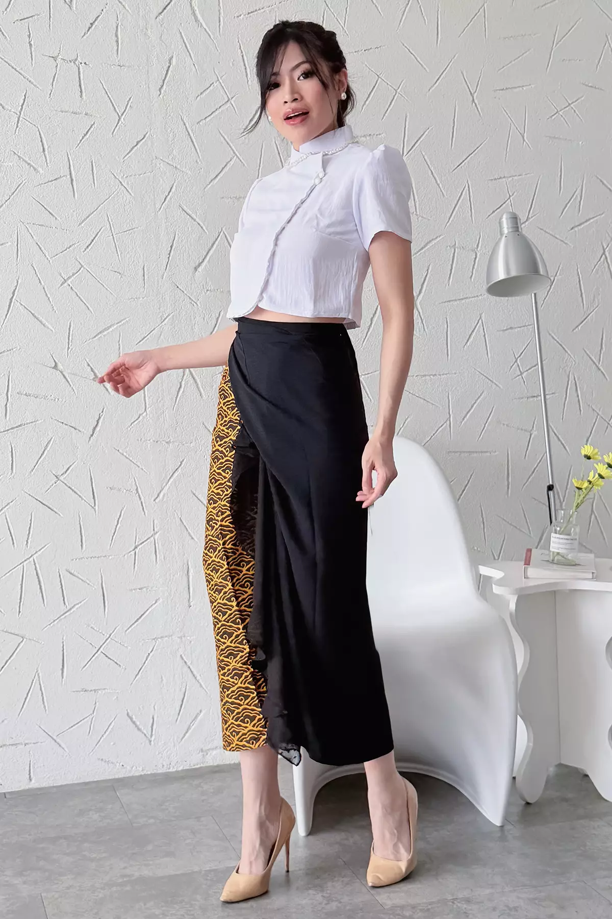Andhika Frills Batik Megamendung Sarong Rok Lilit Batik