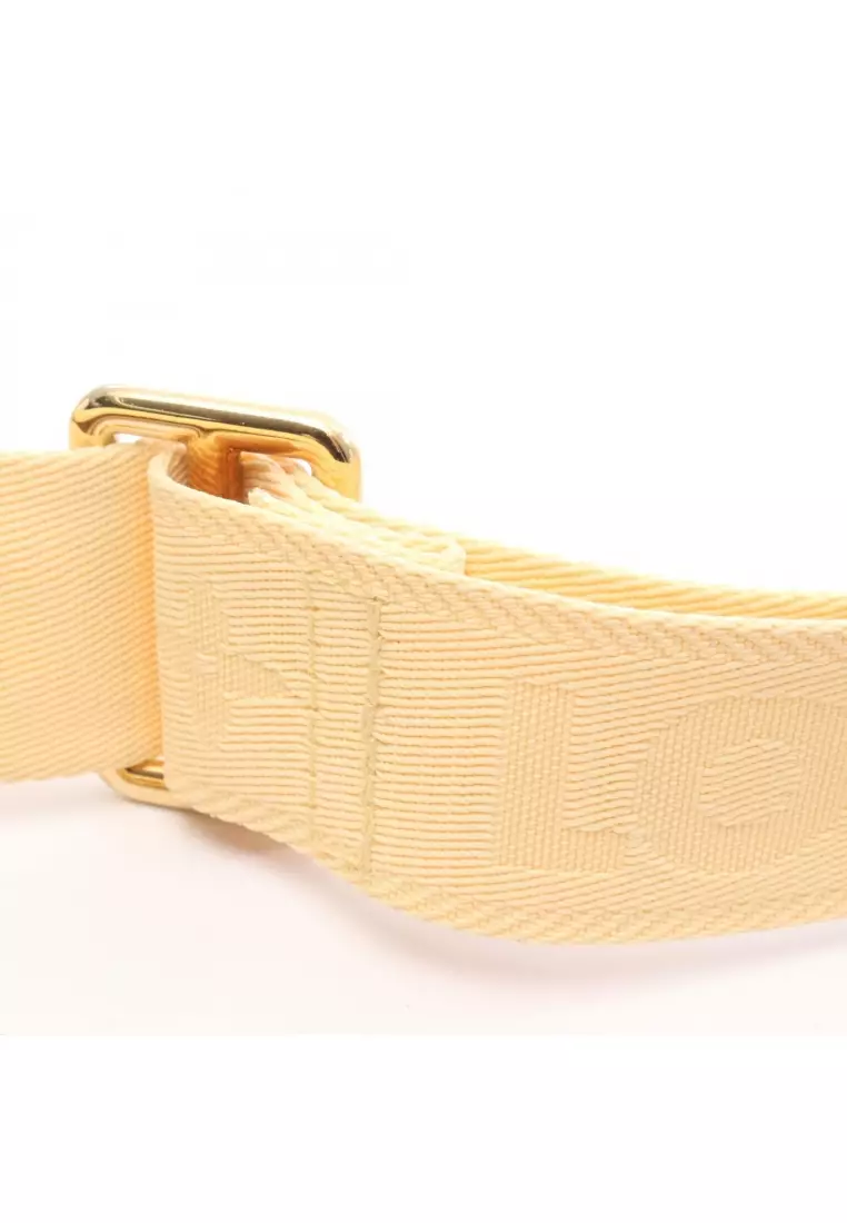 Pre-Loved Louis Vuitton over- The moon bubble glam banana chain handbag leather Light yellow