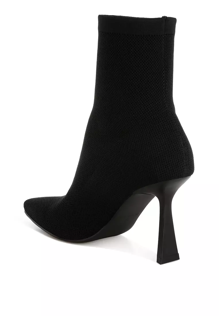 Knitted Sock Boots In Black