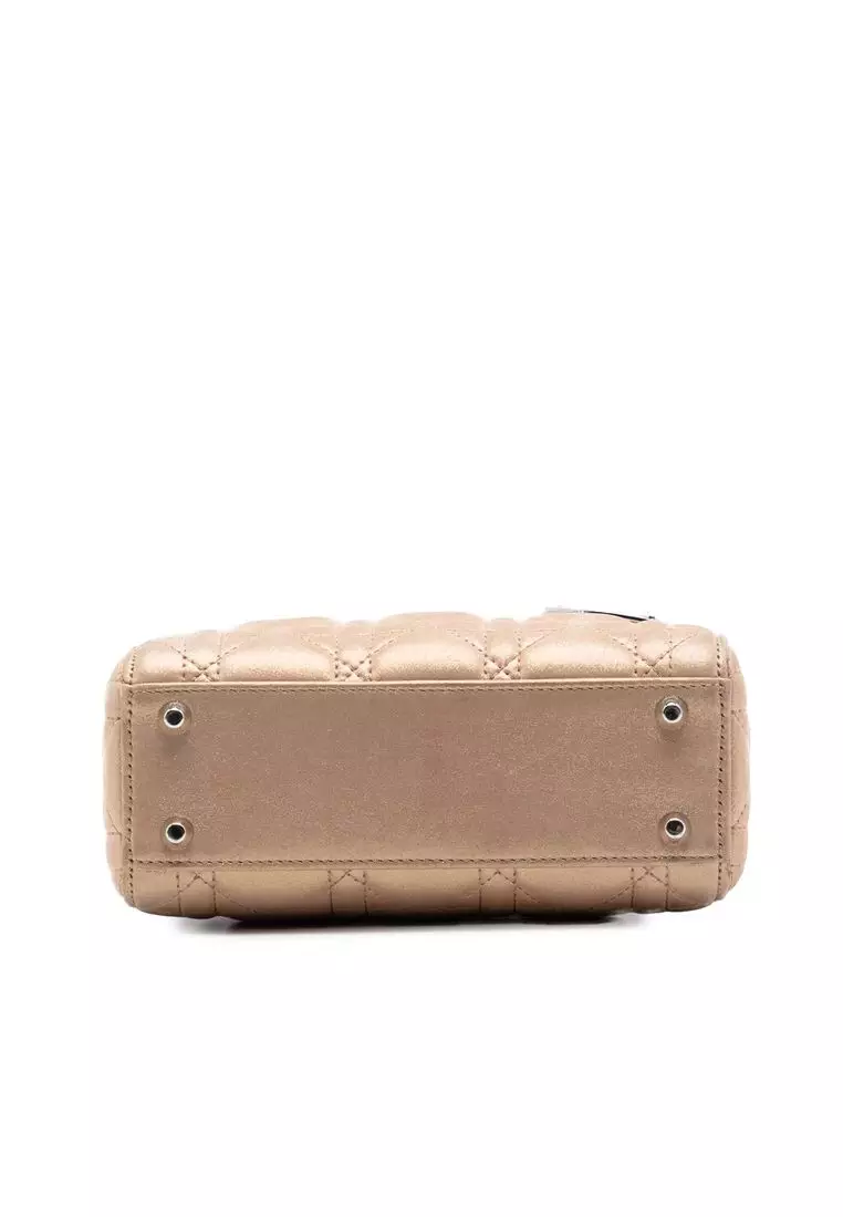 Pre-Loved Dior Mini Iridescent Lambskin Cannage Lady Dior