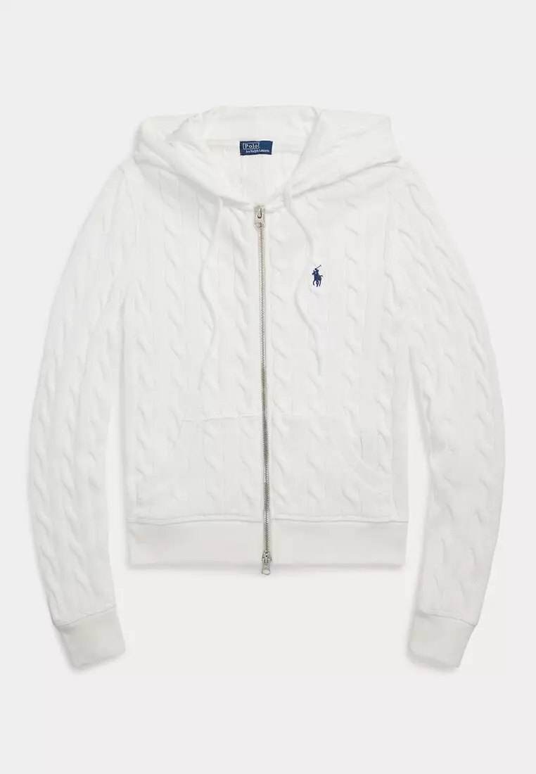 トップス Polo Ralph Lauren White zip hoodie Buy Polo Ralph Lauren Cable-Knit Cotton Full-Zip Hoodie 2026