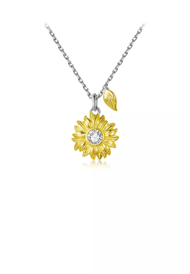 Gold sunflower outlet pendant