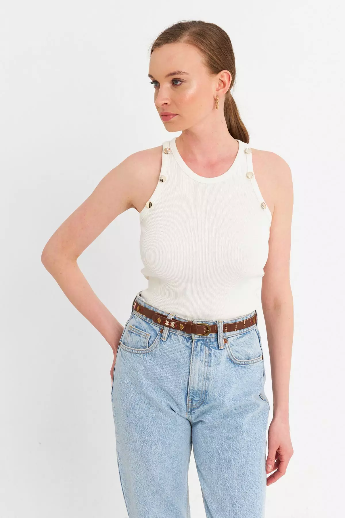 Button Detail Tank Top