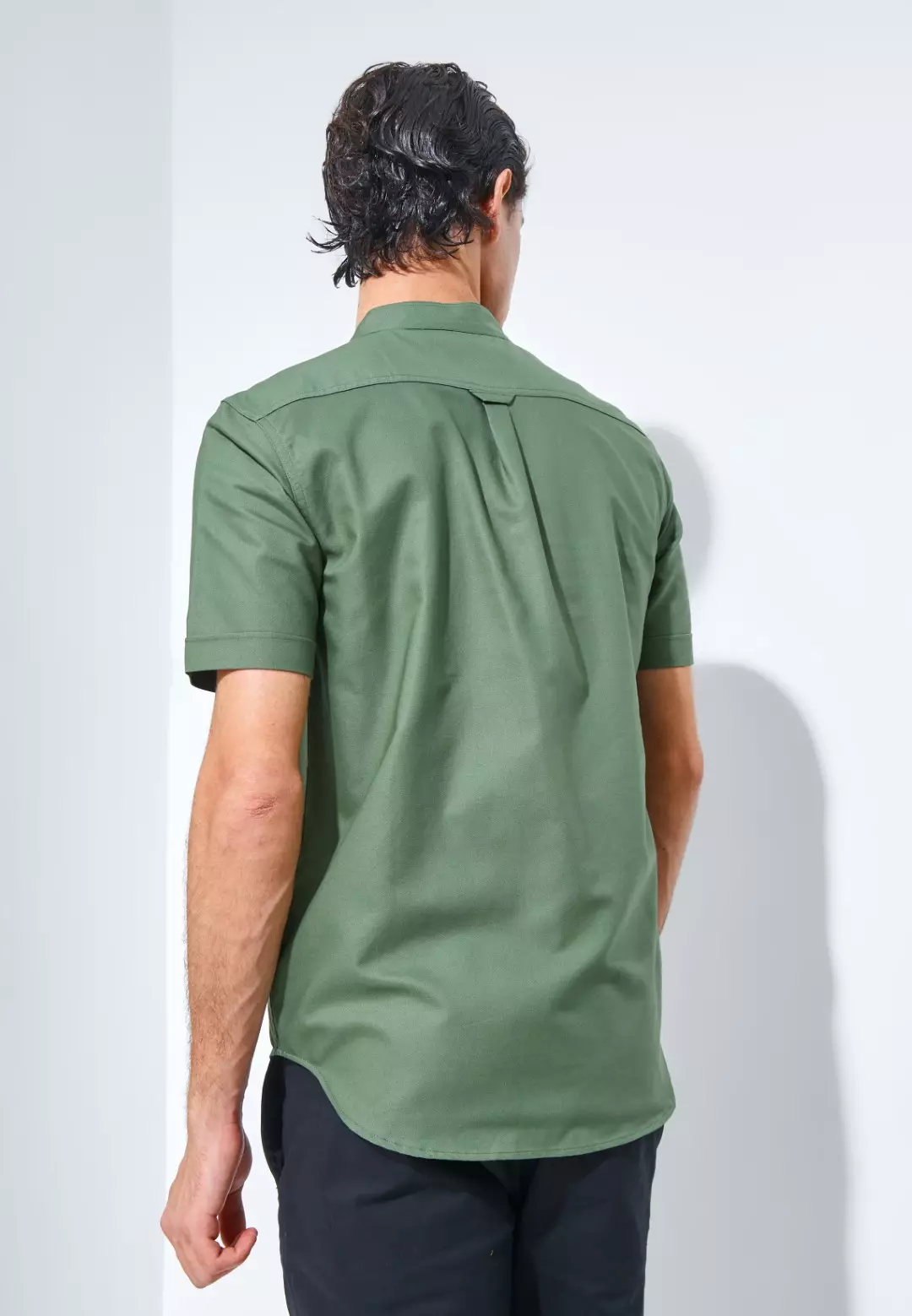 Jack Nicklaus Volga Kemeja Shanghai Pria Pendek Slim Fit Green