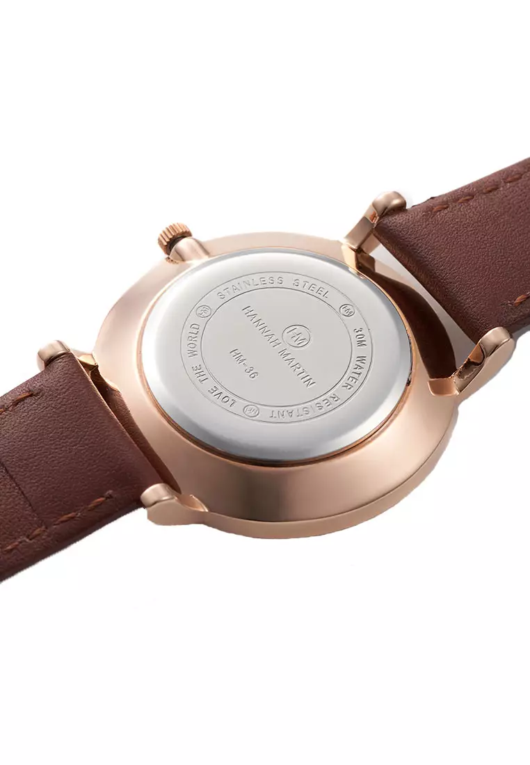 Hue Brown 36 Women Leather Wrist Watch