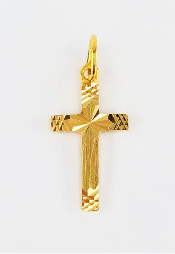 Arthesdam Jewellery gold Arthesdam Jewellery 916 Gold Faceted with Line Cross Pendant - 1.0g 42AF4AC7F705C5GS_1