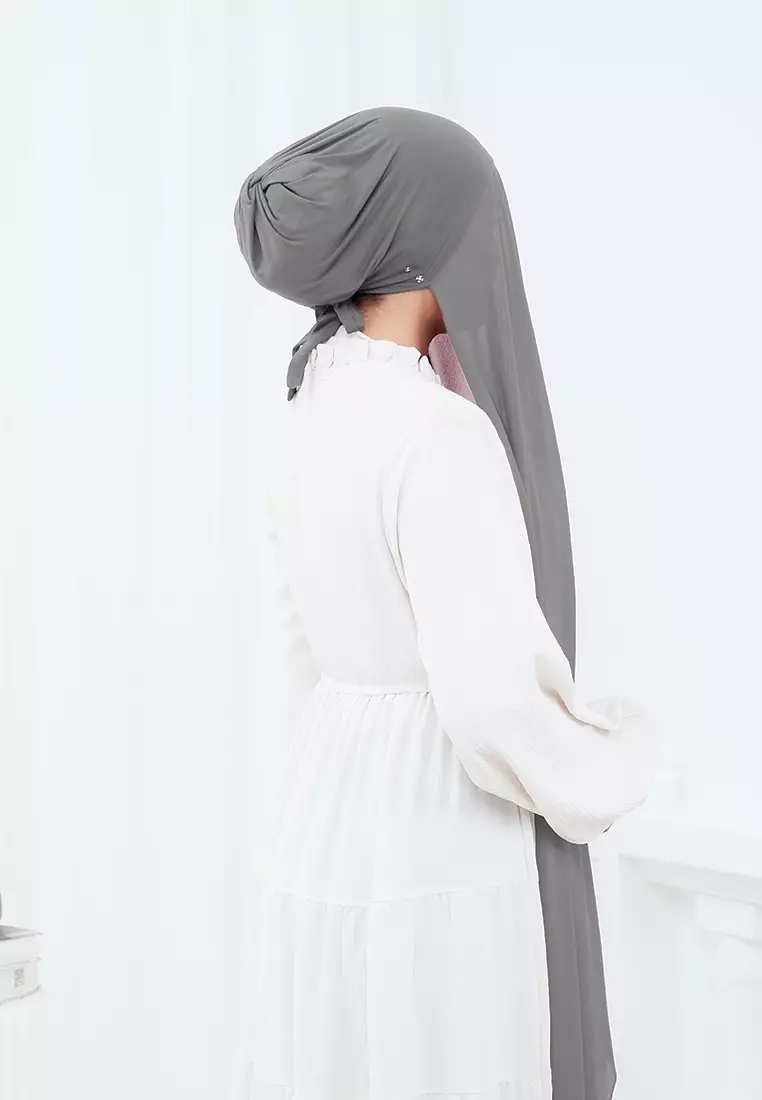 HIJAB INSTAN ELENA - MONKEY GREY