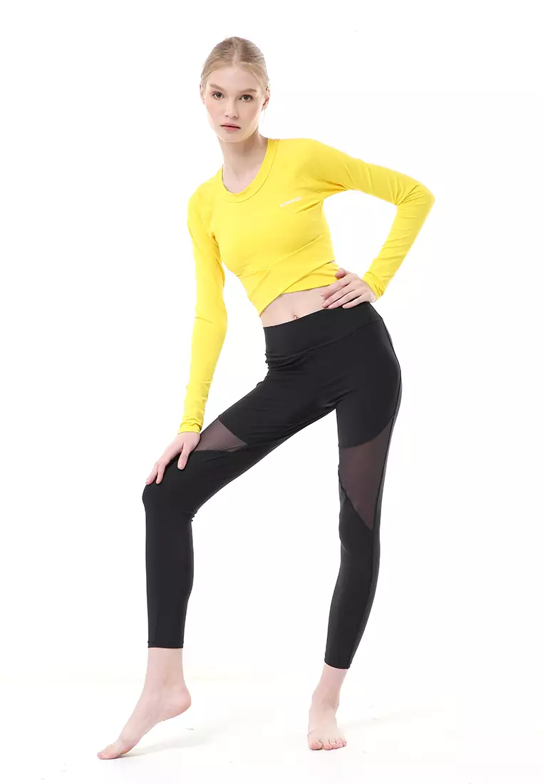 Felisa Baju Senam Aerobik Atasan Wanita Long Sleeve Premium Quality - Kuning