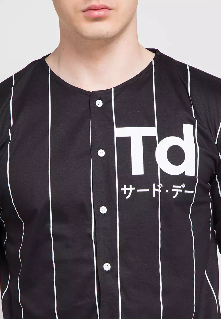 MTD37D baseball td modern blk T-shirt Hitam