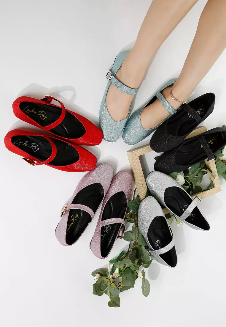 Balerina Gesper Pin Berkilau Warna Merah