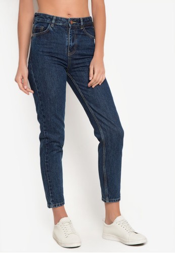 Relaxed Cropped Mom Jeans
