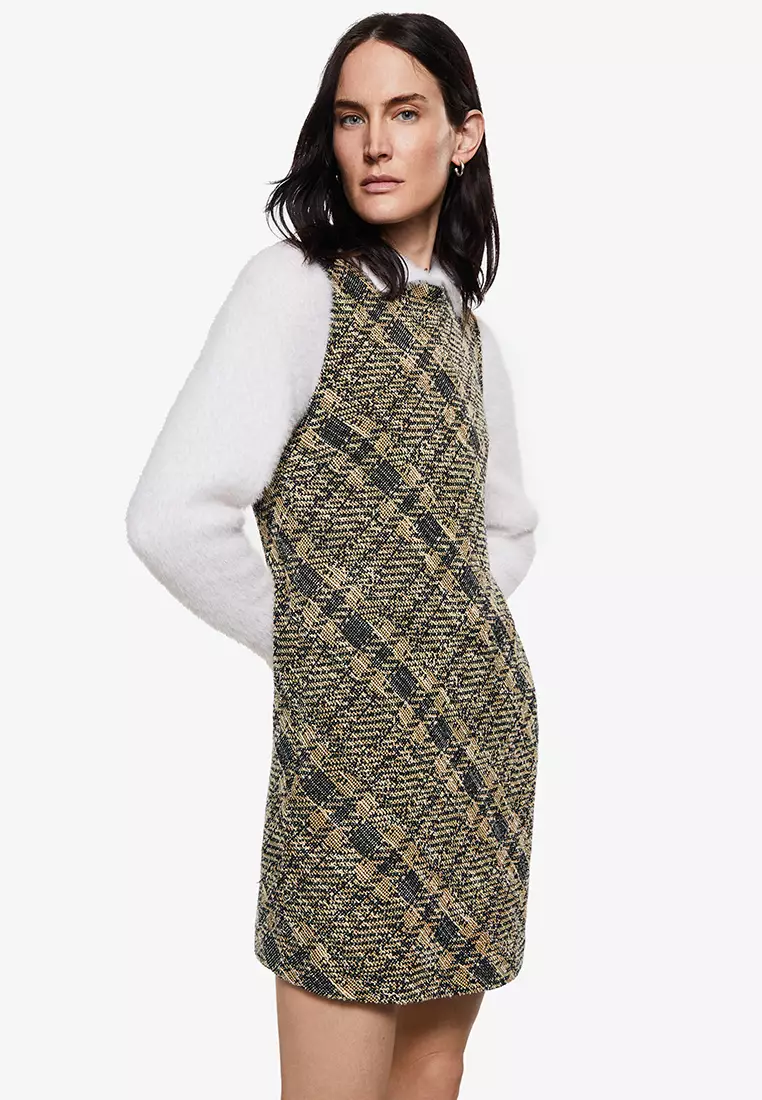 Mango tweed dress clearance