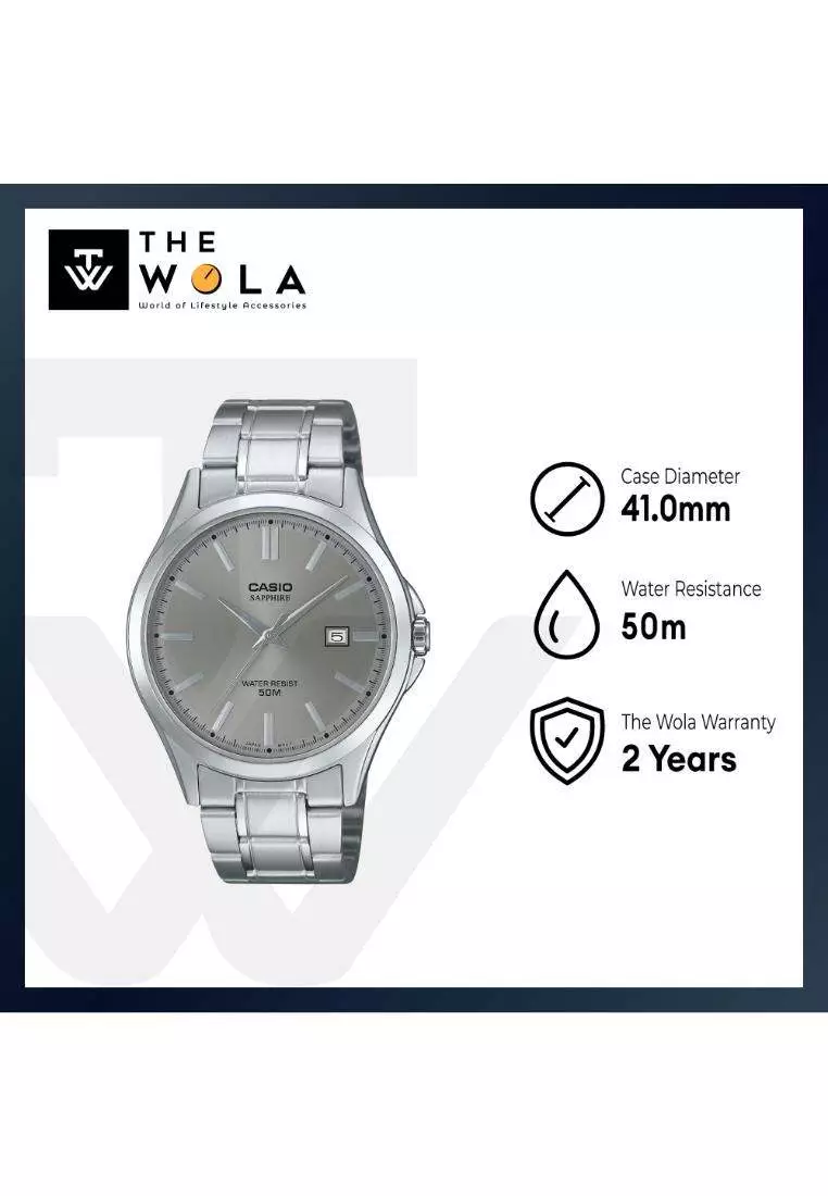 MTS-115D-8A Men Analog Watch with Silver Stainless Steel Band