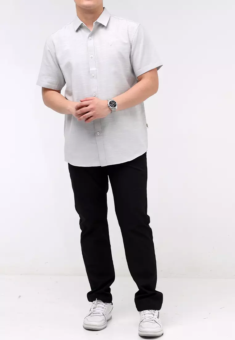 Woven Slub Cotton Short Sleeves