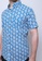 YUVA white and blue Steel Blue Block-Printed 100% Cotton Men's Shirt With Pocket 151B6AAA0FA6E8GS_3