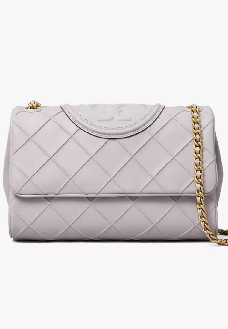 Tory Burch Fleming Soft Convertible Shoulder Bag Bay Gray