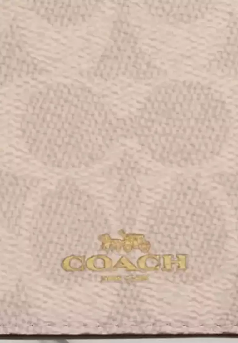 Coach ID Signature Canvas Lanyard In Sand Chalk CZ285