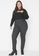 Trendyol grey Plus Size Elastic Waist Knitted Trousers 74C8FAA930FC17GS_4