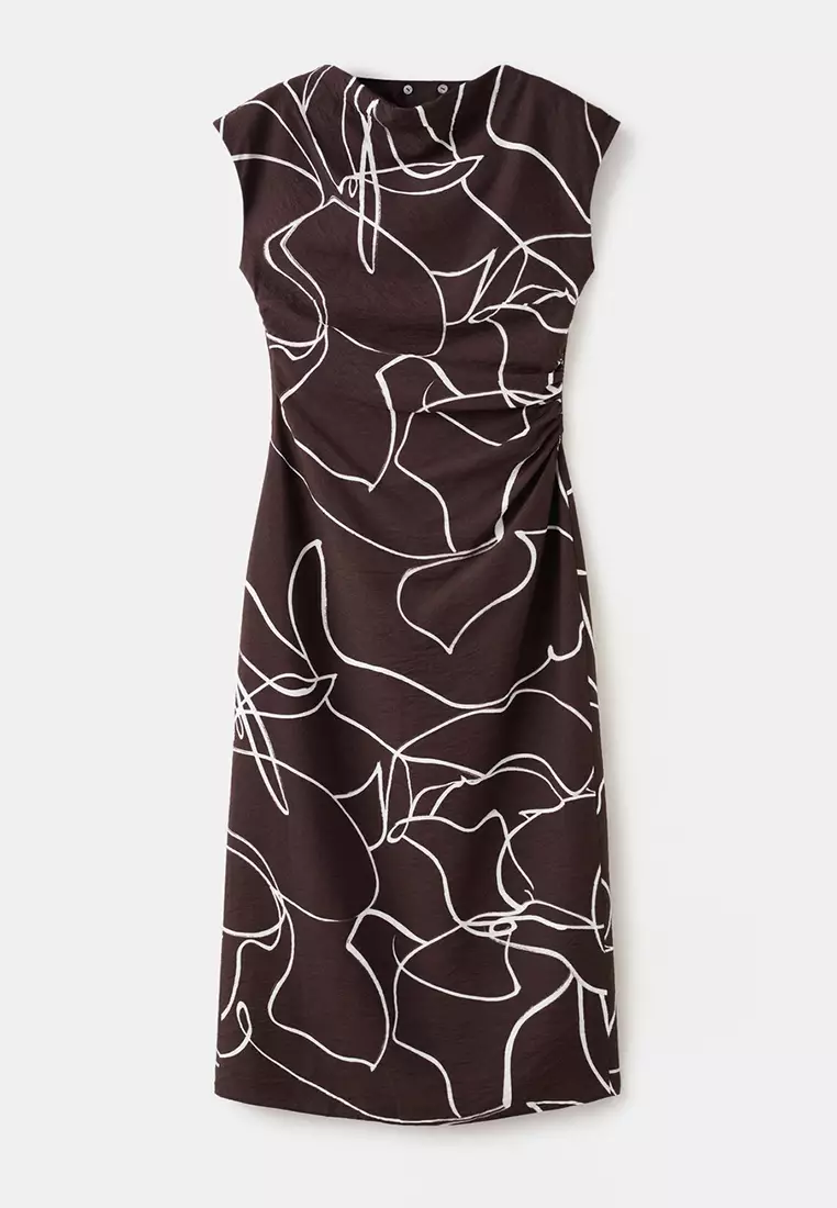 Printed Ruched Dress