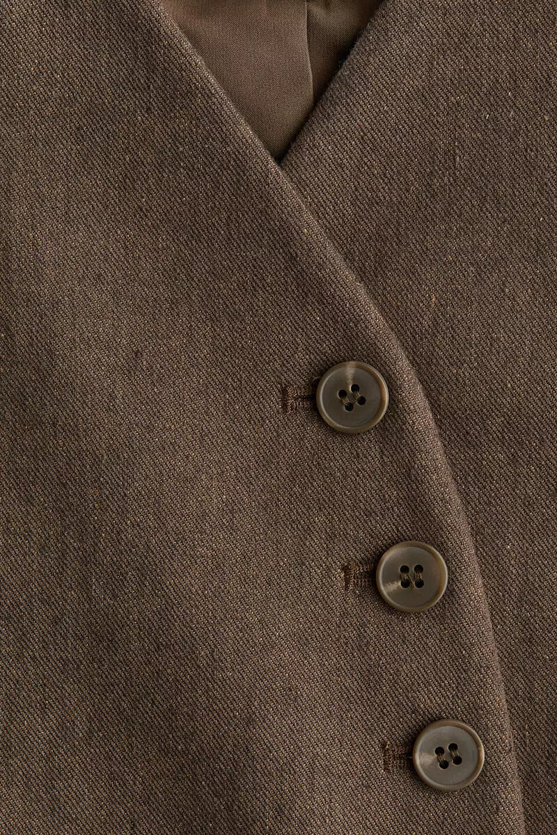 Tailored linen-blend blazer
