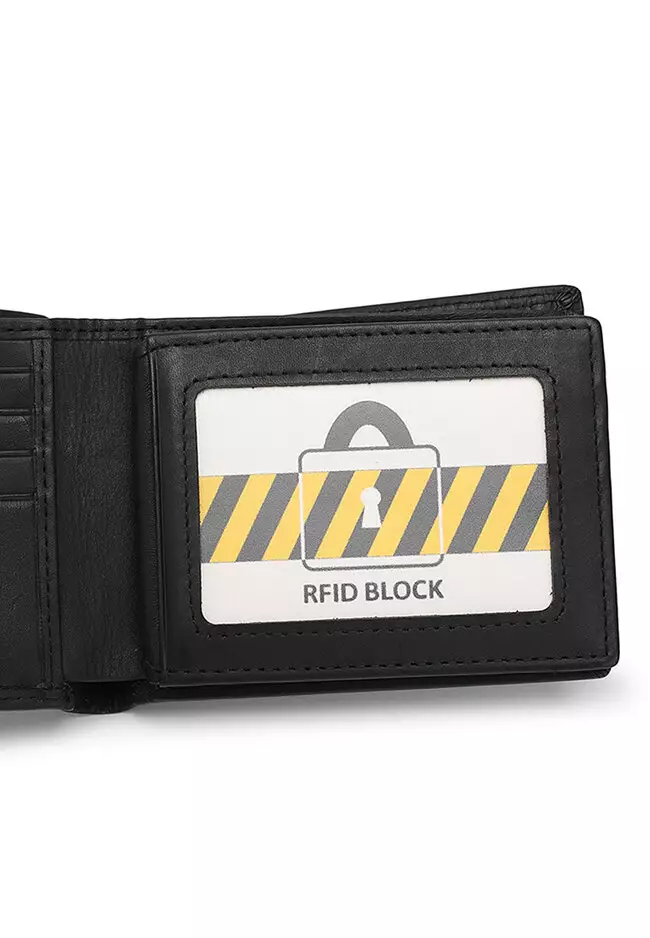 Men's Genuine Leather RFID Blocking Wallet - Black