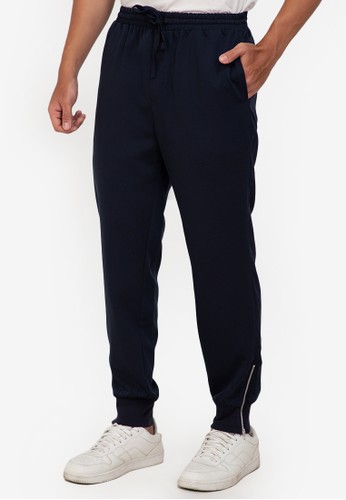 ZALORA BASICS navy Side Zip Jogging Pants F97ACAAA494E69GS_1
