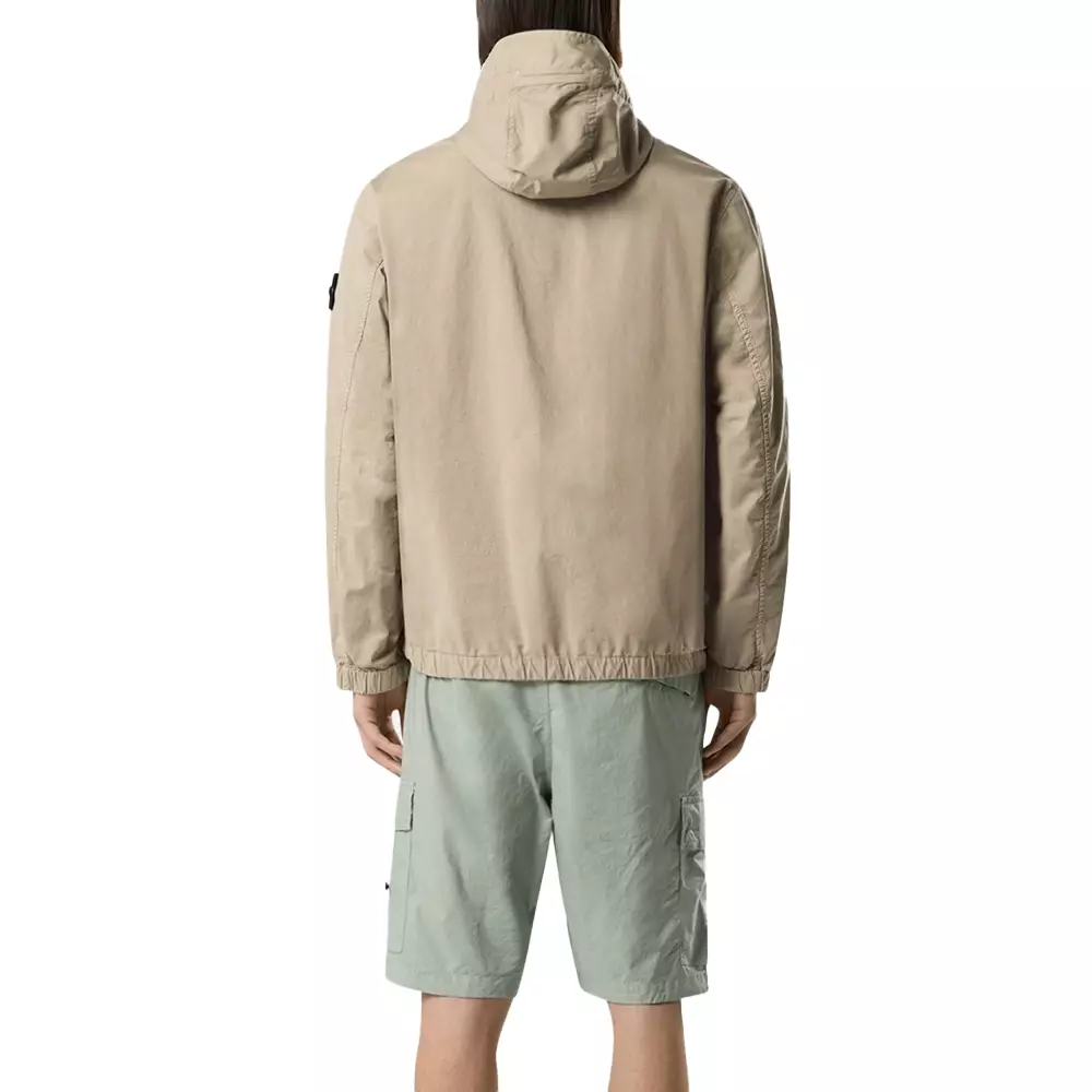 4100077 Stretch Organic Cotton Twill Hooded Jacket with Anti-Drop Desert