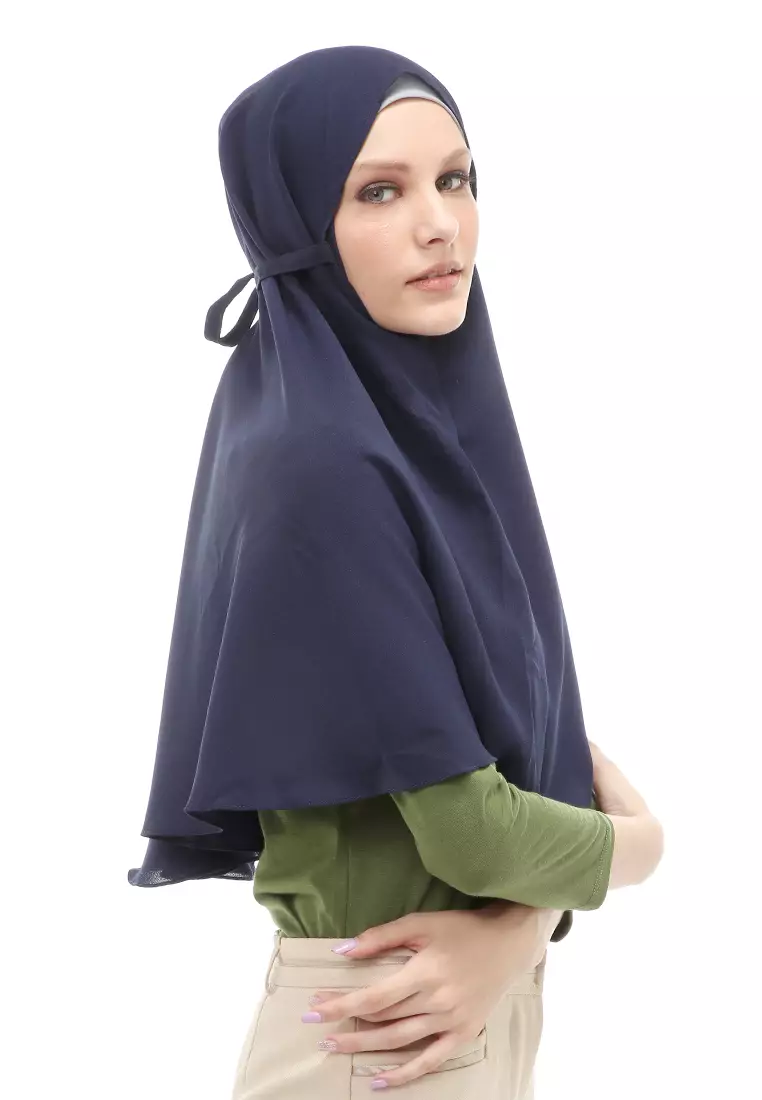 Tamara Jilbab Muslimah Wanita Motif Polos Relaxed Fit - Navy