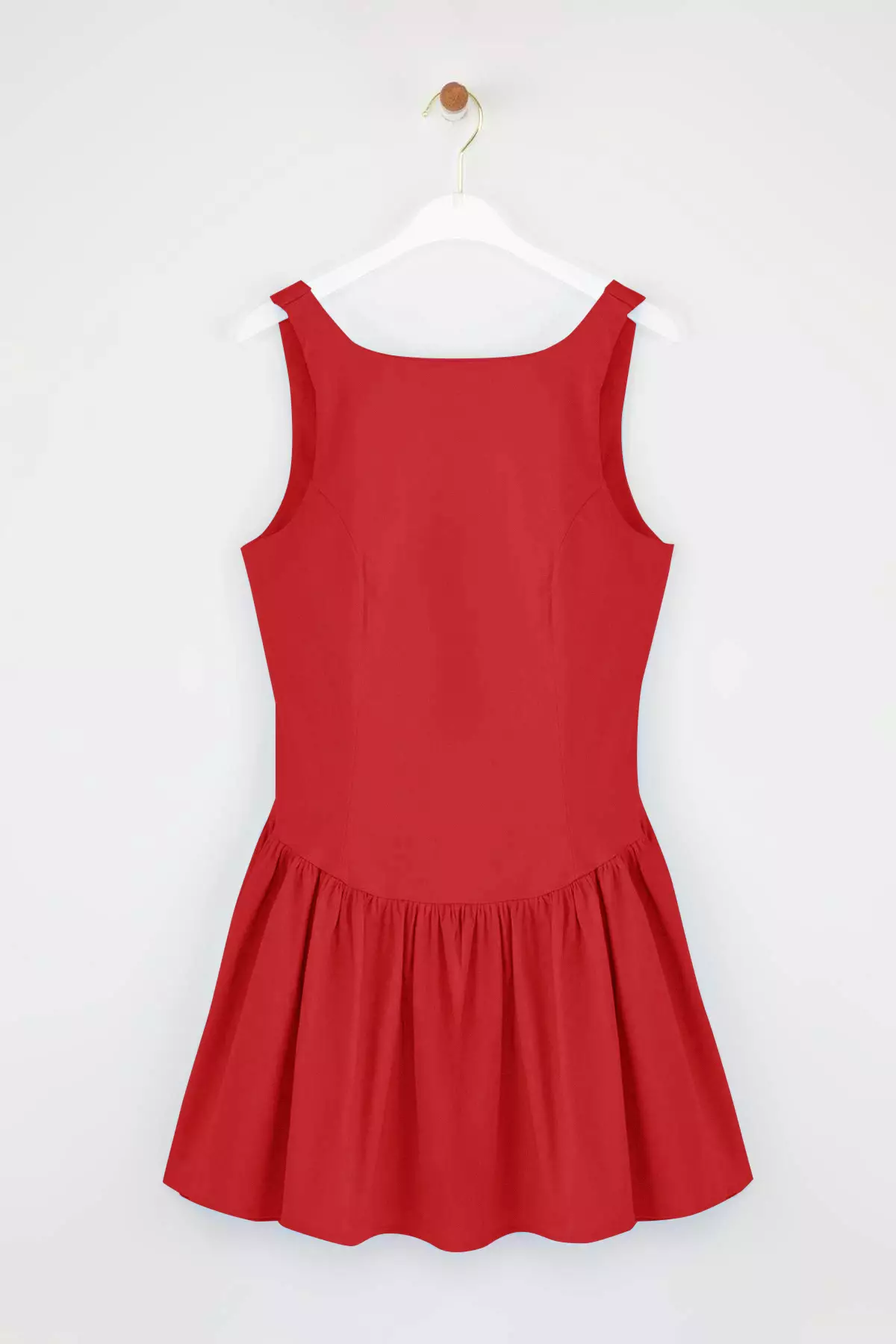 Red Waist Opening Short/Mini Dress