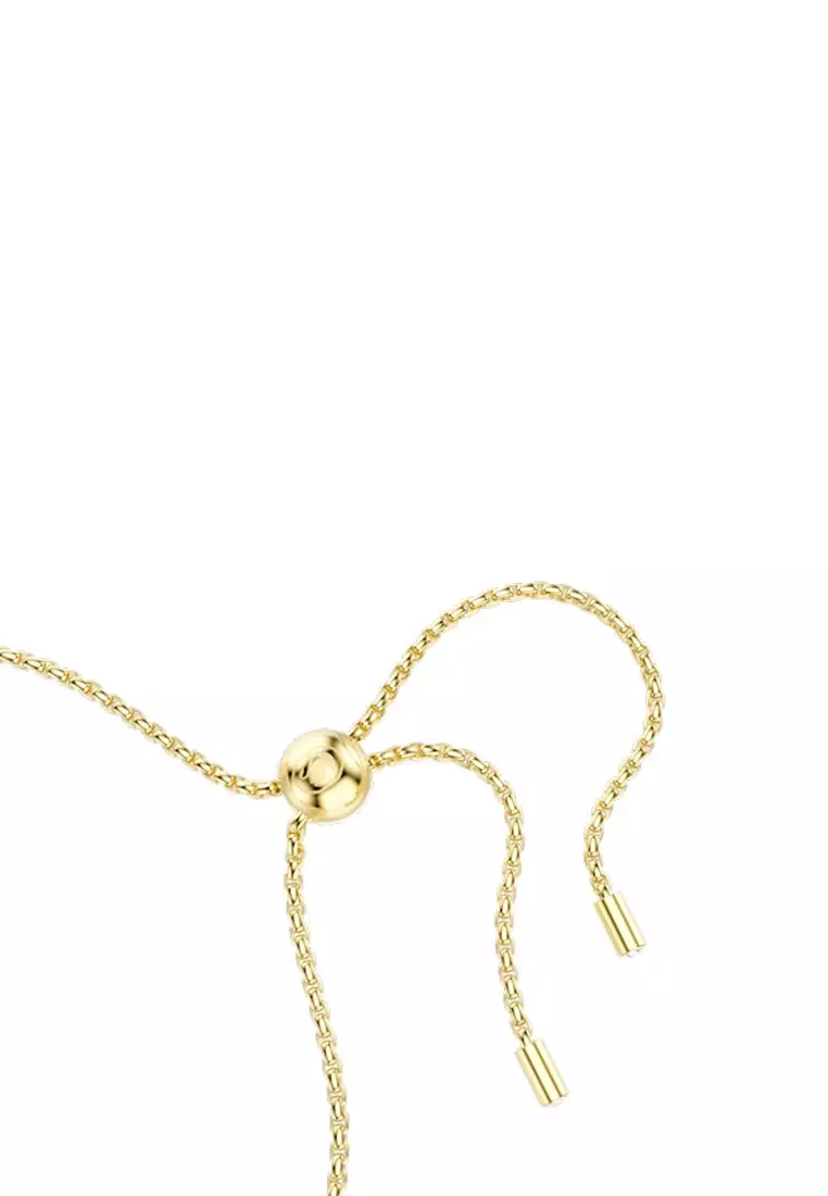 Matrix Tennis Bracelet, Round Cut, White, Gold-Tone Plated