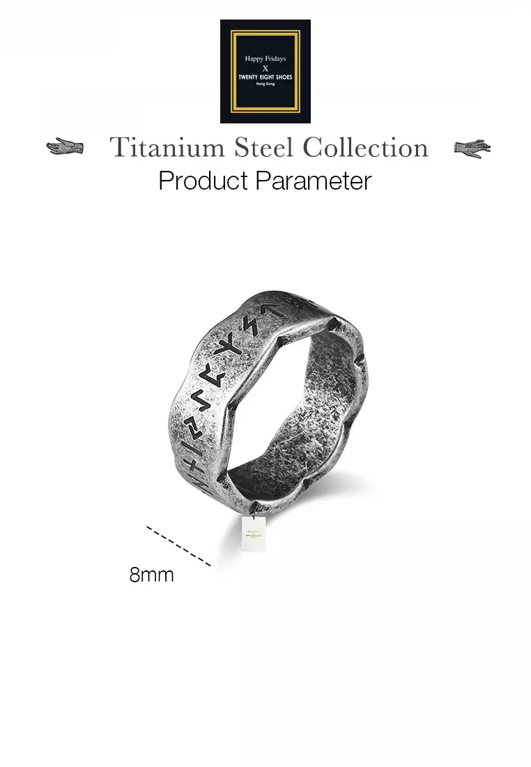 Titanium Steel Runes Ring JW QF-JZ822