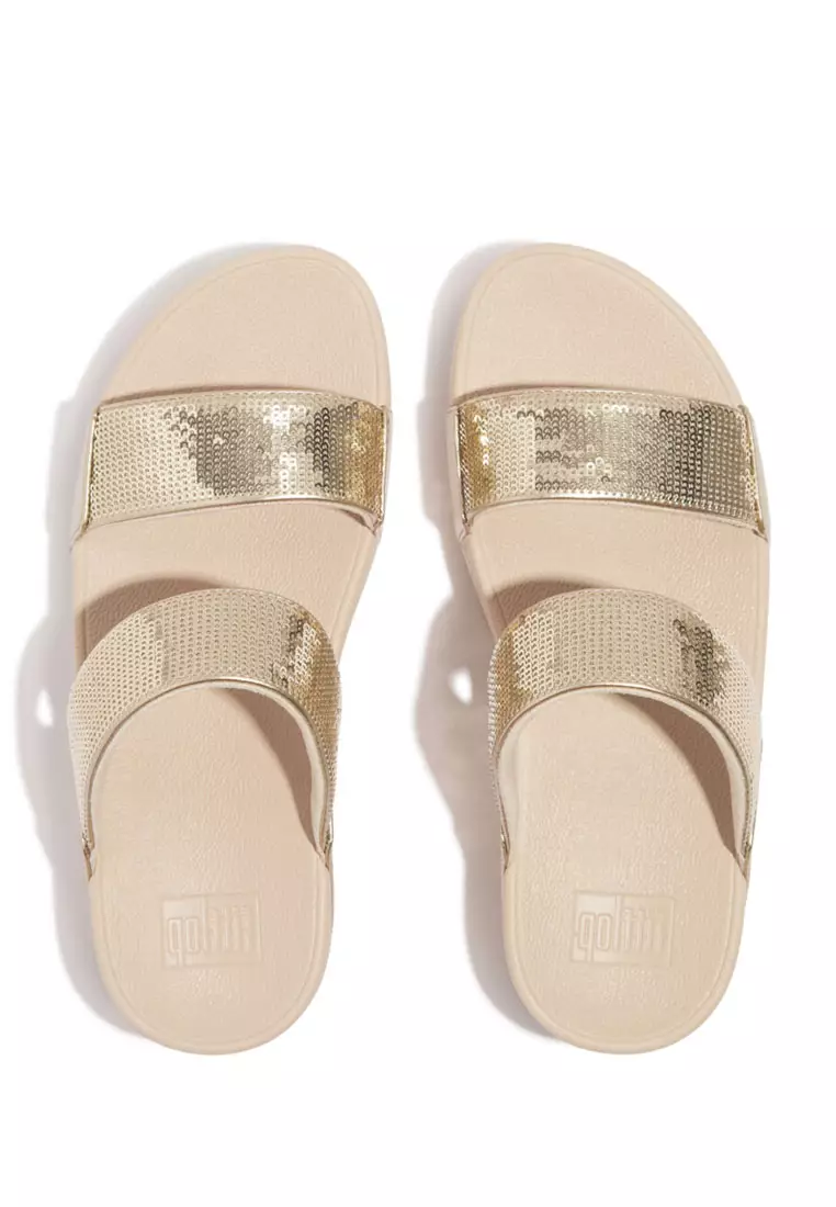Buy FitFlop LULU Women's Sequin Slides - Platino (JF2-675