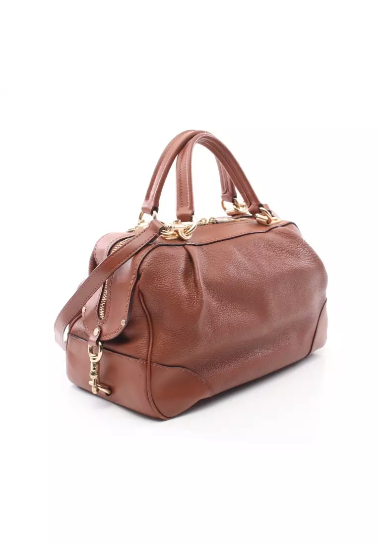 Coach Pre loved Coach Handbag leather Brown 2WAY ZALORA