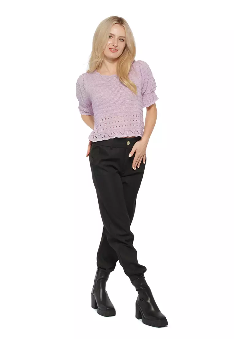 Purple Classic Short-Sleeved Top