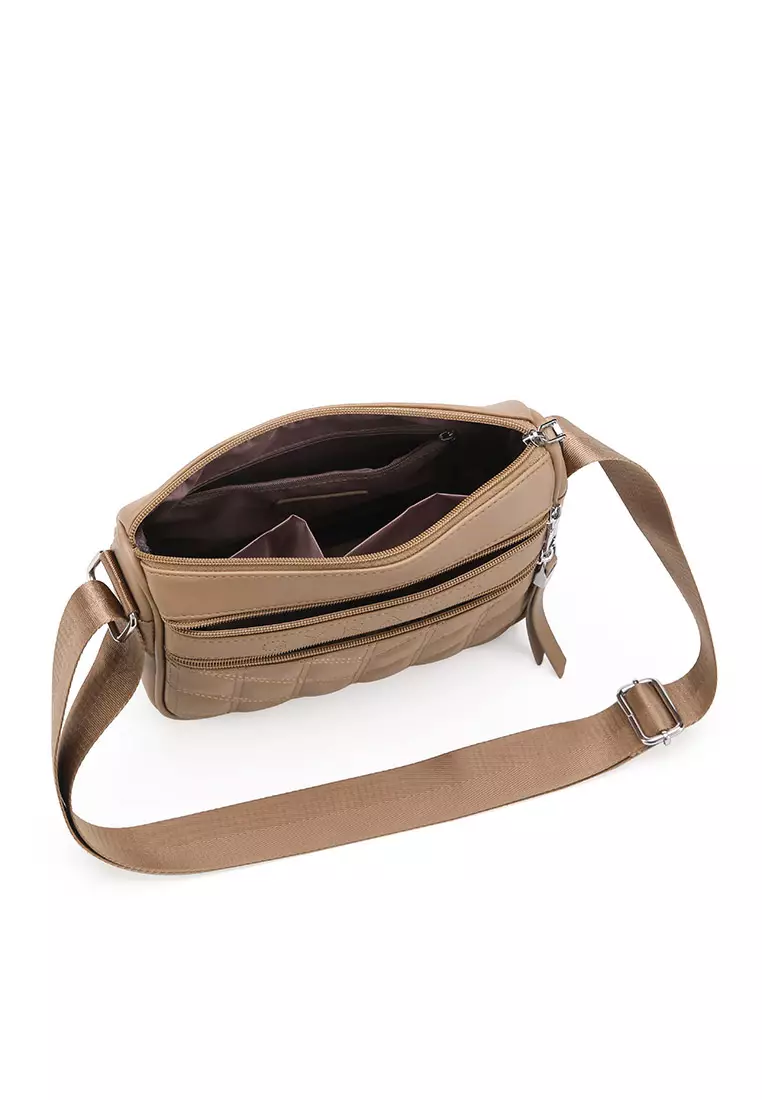 GYKACO FUMIKO Khaki - Tas Wanita Sling Bag - Fashion Top Handle Bag (Import)