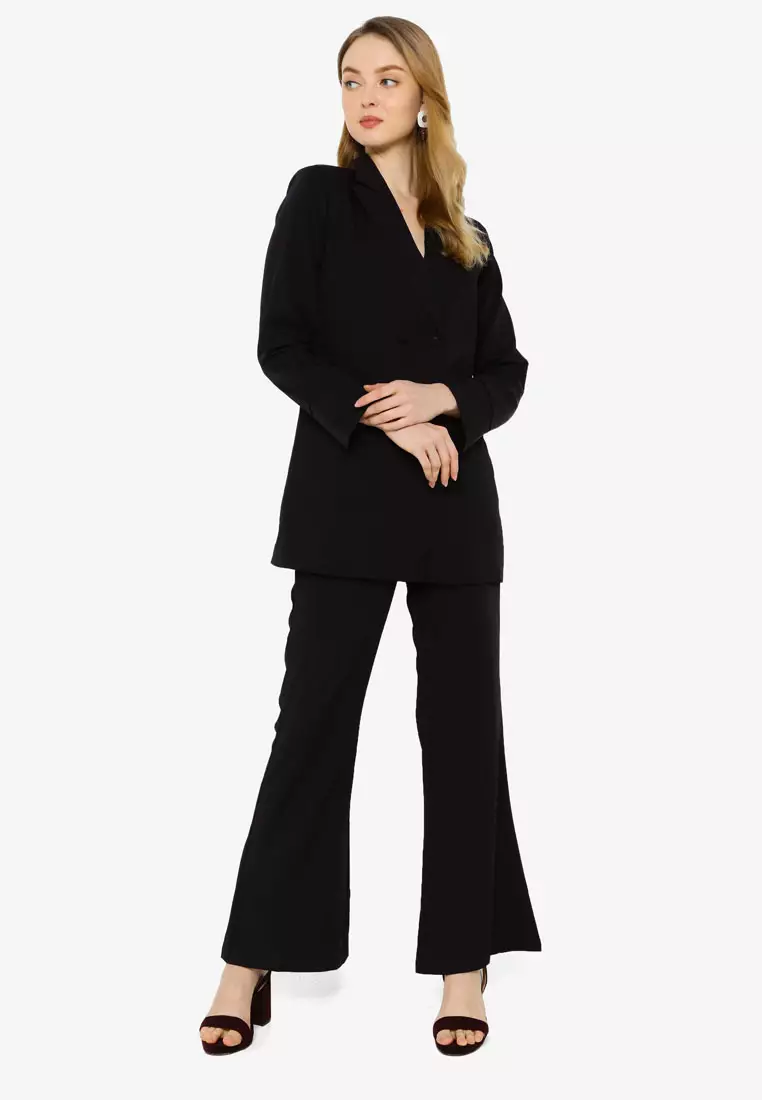 Double breasted Wide Leg Pant Suit - relaxed fit