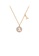 Glamorousky white 925 Sterling Silver Plated Champagne Gold Fashion Simple Hollow Alphabet A Geometric Round Pendant with Cubic Zirconia and Necklace 093F0ACBDE2916GS_1