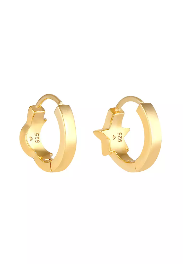 Earrings Stars Moon Crystals