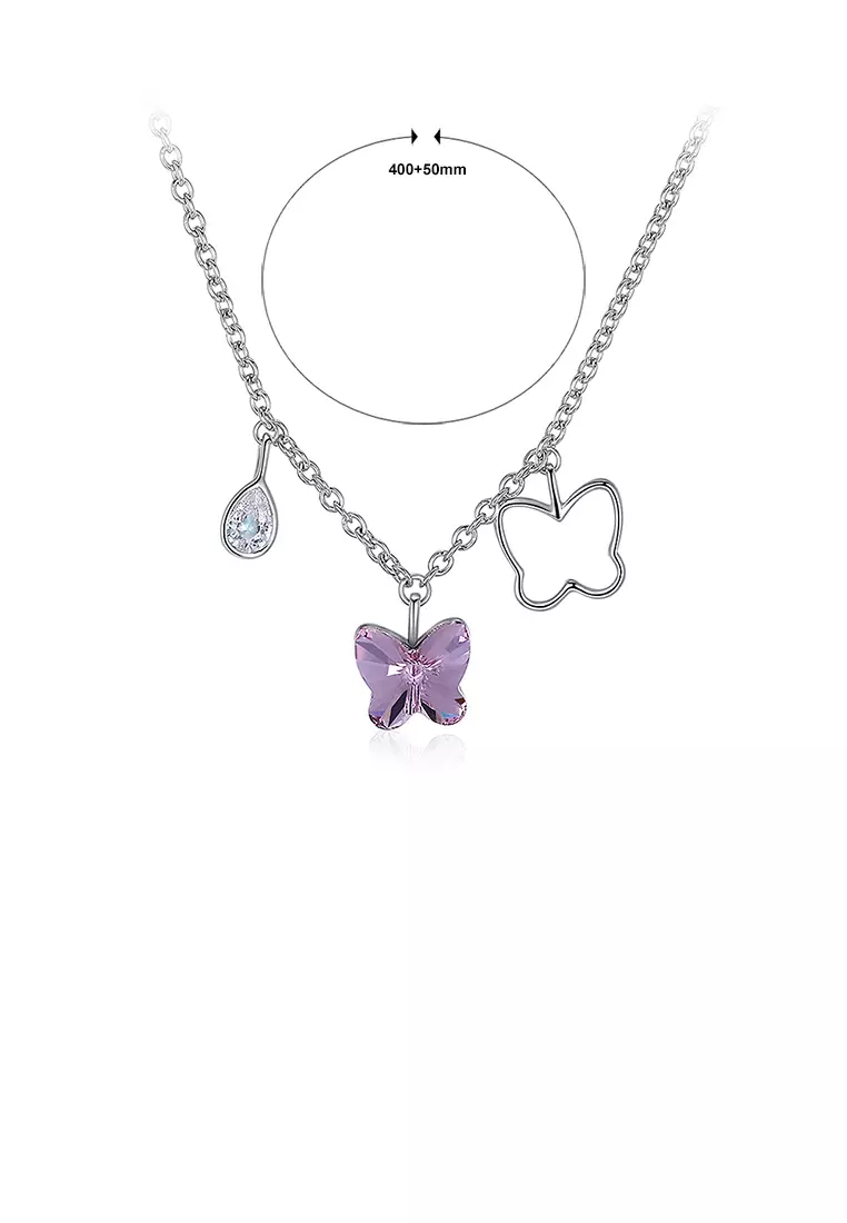 Purple butterfly necklace on sale