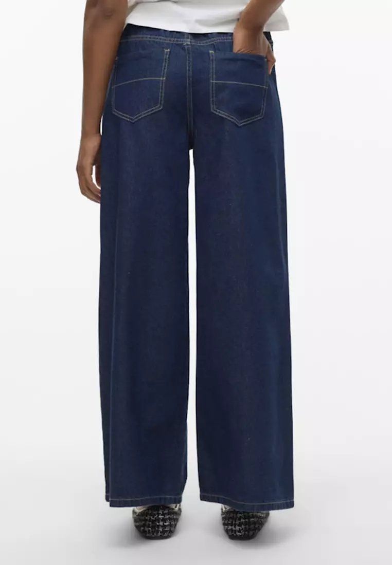 Mid Rise Wide String Jeans