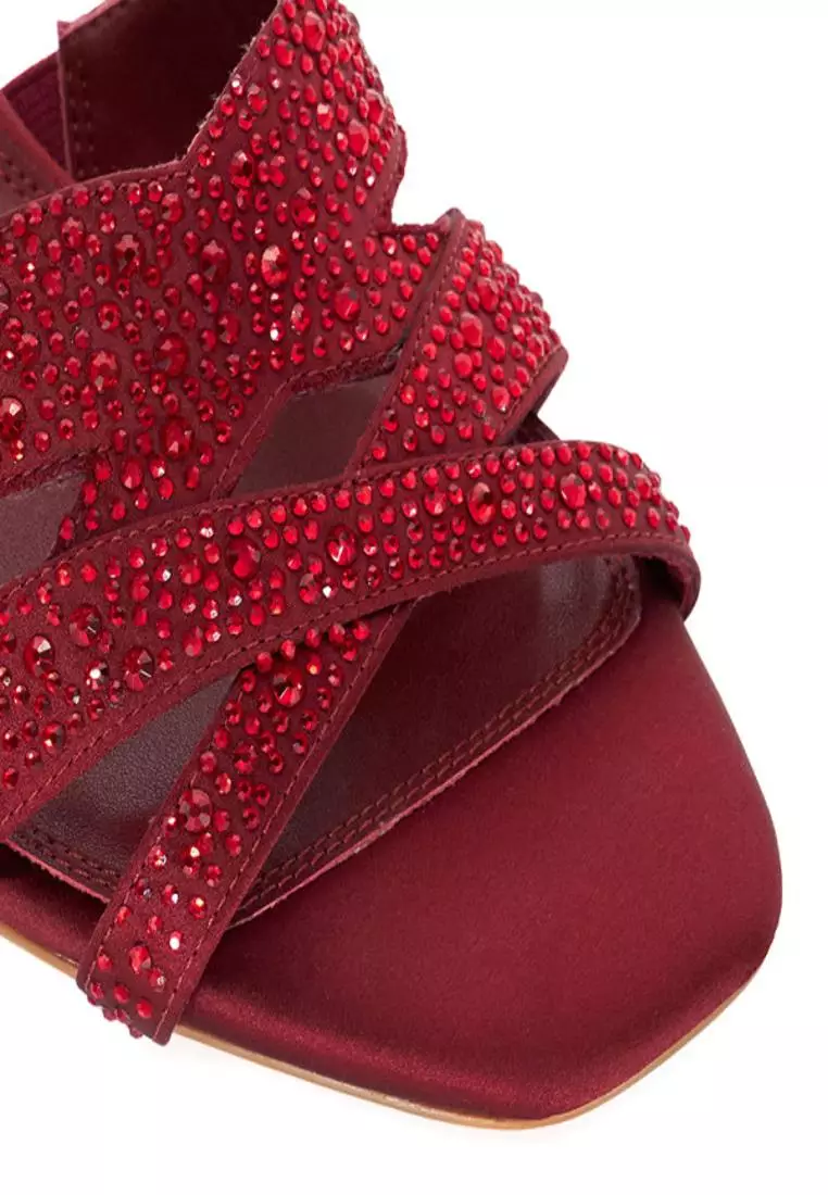 Malani-Burgundy Dressy Sandals